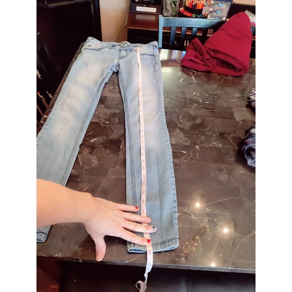 Free People Women's Jeans 27 Skinny Jean Mid Rise Light Blue Rustic Distressed - Picture 11 of 16